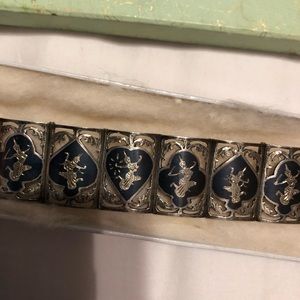 Sterling Silver Siamese Panel Bracelet